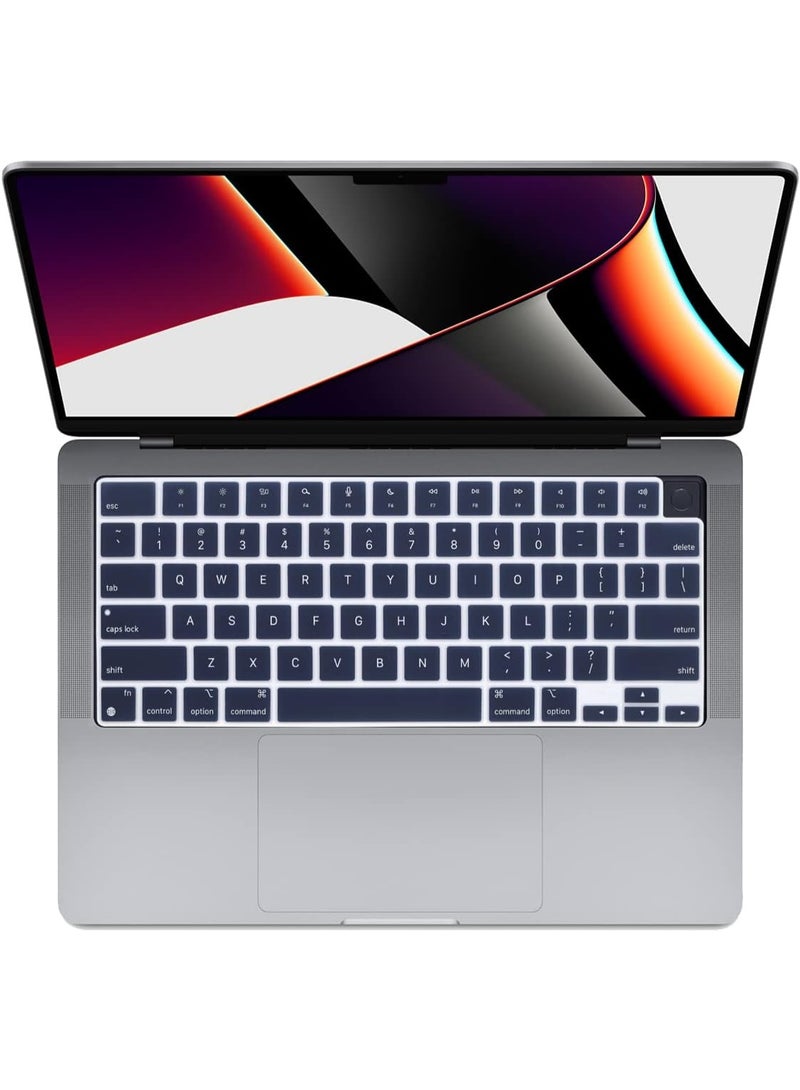 Ultra Thin Silicone Keyboard Cover for 2026-2021 M5/M4/M3/M2/M1 Pro/Max Chip MacBook Air 15.3"/13.6" A3448/A3241/A3114/A2941/A3240/A3113/A2681 MacBook Pro 14"/16" A3434/A3427/A3426/A3112/A3185/A3401/A2442/A2779 & A3429/A3428/A3403/A3186/A2485/A2780, US Layout Keyboard Protector - Image 2
